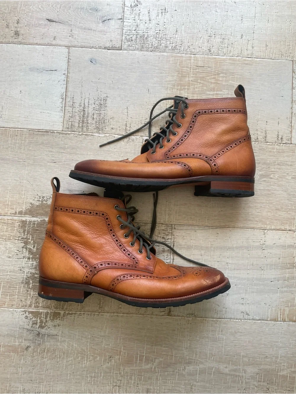 Dockorio Men's Size 8 100% Leather Casual Oxford Boots Chukka Dress Boots Men